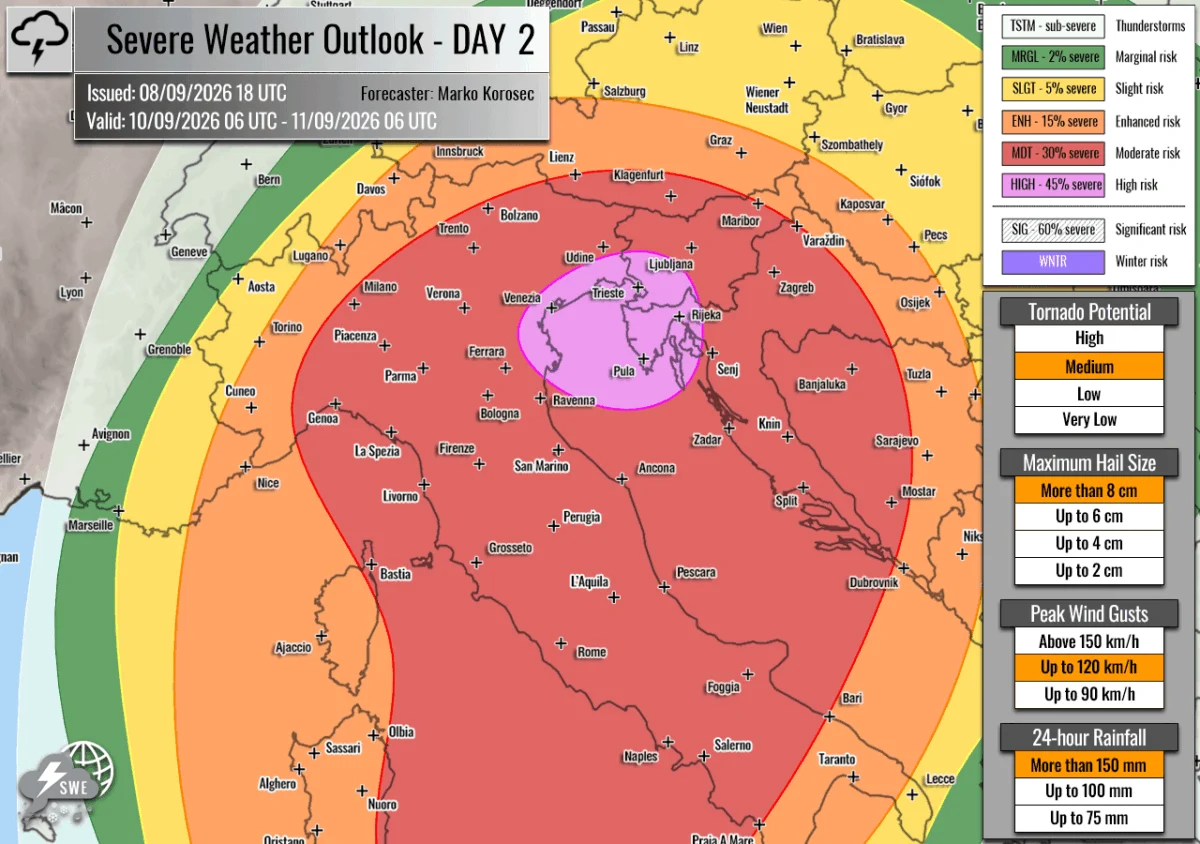 Major Severe Weather Outbreak: High-Alert Issued for Mediterranean and Central Europe